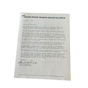 Jaguar Rover Triumph Dealer Alliance 1980 Application British Leyland BMH Auto